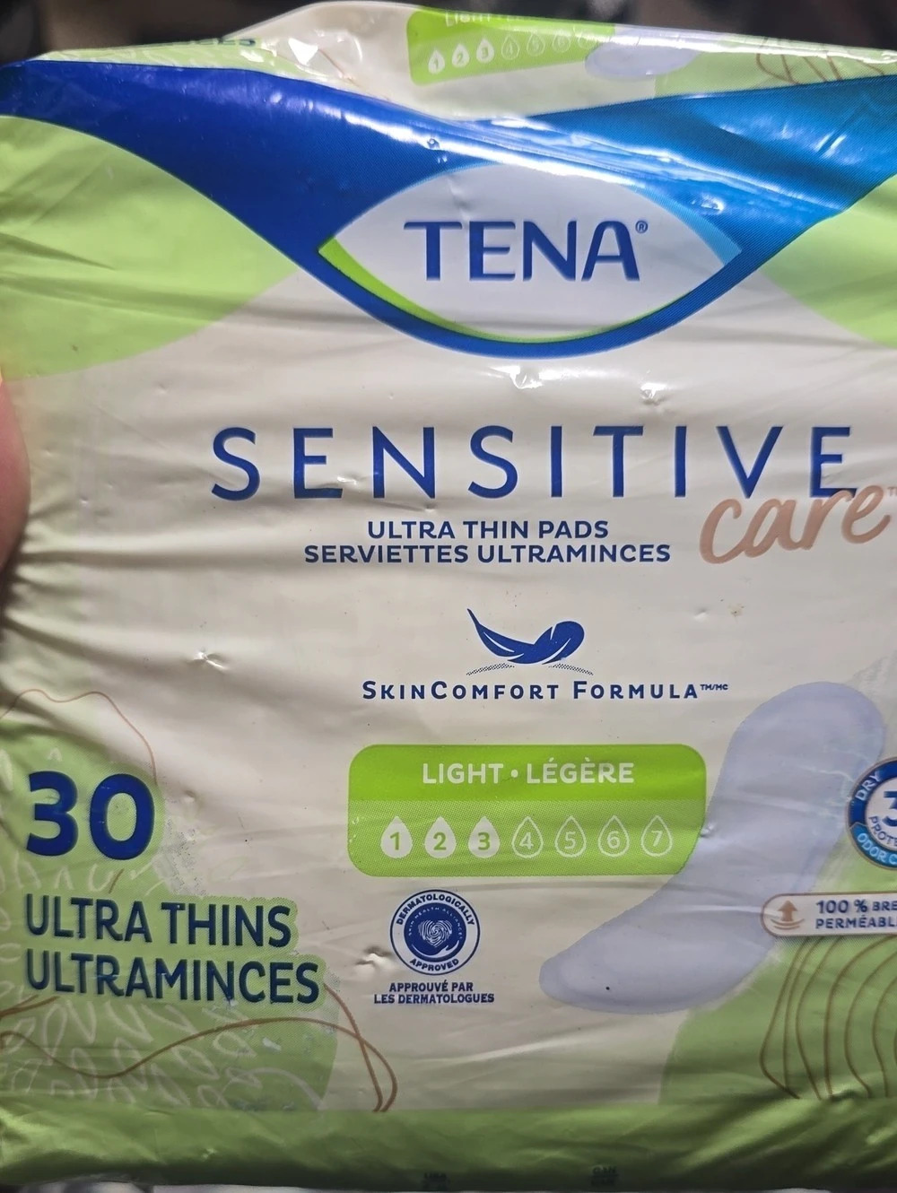 TENA Sensitive Care Ultra Thin Pads 30 Count Light Absorbency